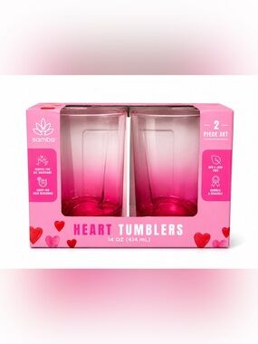 Heart Ombre Pink Tumbler Set